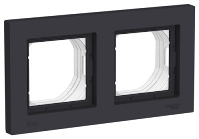 Рамка 2-постовая IP44 Schneider Electric AtlasDesign AQUA Карбон Systeme Electric AtlasDesign ATN441002