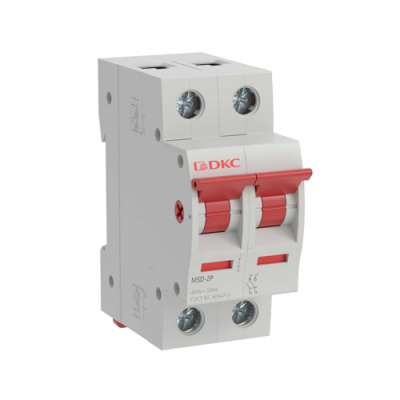 Выключатель нагрузки модульный YON max типа MSD, 2 полюса, 63А DKC DKC  MSD-2P63
