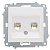 Механизм розетки 2-местной Phone без рамки EKF PROxima Милан Белый