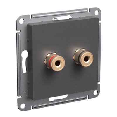 SE AtlasDesign Аудиорозетка двойная Базальт Systeme Electric AtlasDesign ATN001487