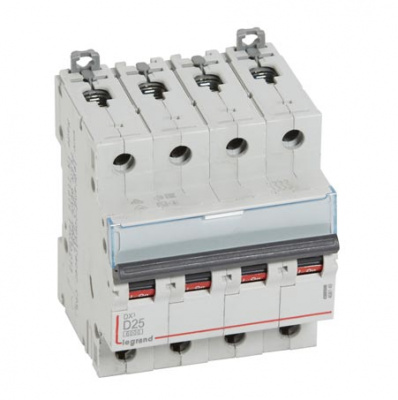 Автоматический выключатель 4P 25 A D 6kA Legrand DX3 Legrand DX3 408149