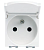 Розетка с заземлением 10A/16A 250В с крышкой, 2 мод Bticino Living Light Белый