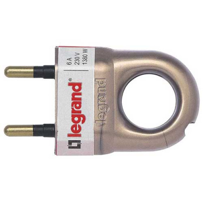 Вилка 2К - серия Элиум - 6 А - с кольцом - пластик - бронзовый Legrand  Legrand  050164