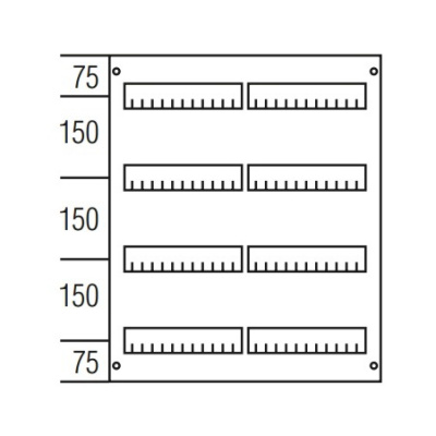 Пластрон с прорезями DIN150мм 600х500мм, 4ряда ABB ABB CombiLine-M AS224