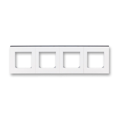 Рамка 4 поста белый / дымчатый чёрный ABB Levit ABB Levit 2CHH015040A6062