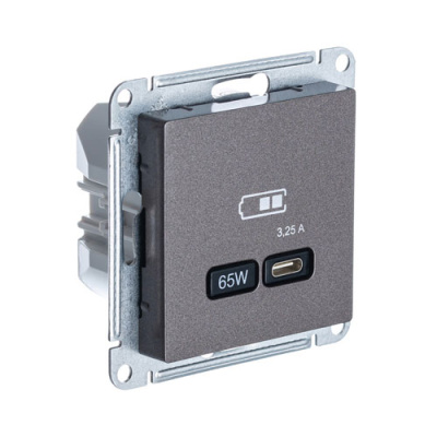 Розетка USB тип-C 65W высокоскор.заряд. QC PD механизм Schneider Electric AtlasDesign Мокко Systeme Electric AtlasDesign ATN000627