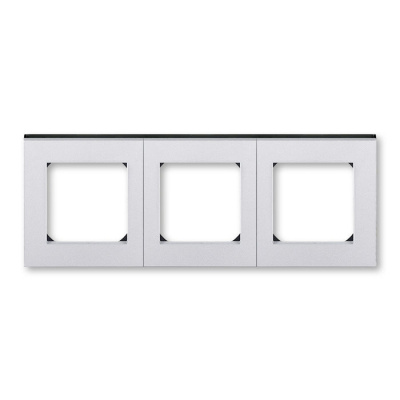 Рамка 3 поста серебро / дымчатый чёрный ABB Levit M ABB Levit M 2CHH015030A6070