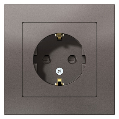 Розетка с заземлением со шторками 16A в сборе Schneider Electric AtlasDesign Мокко Systeme Electric AtlasDesign ATN000644