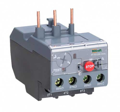 Реле тепловое для контакторов 09А-25А 5.5А-8.0А DEKraft РТ-02 23164DEK