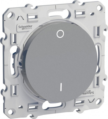 Выключатель 2-полюсный 16A (схема 2) Schneider Electric Odace Алюминий Schneider Electric Odace S53R262