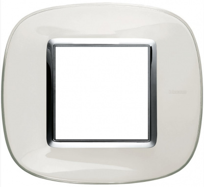 Рамка эллипс 2 мод Bticino Axolute Белая карамель  Bticino Axolute HB4802DB