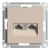 SE AtlasDesign Розетка двойная компьютерная RJ45+RJ45 Песочный кат.5E механизм Systeme Electric AtlasDesign ATN001285