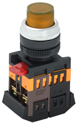 Кнопка ABLFP-22 желтый d22мм неон/240В 1з+1P IEK IEK  BBT20-ABLFP-K05