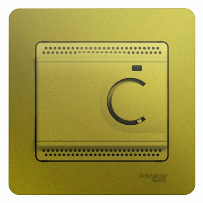 Термостат электронный теплого пола с датчиком +5-+50°C 10A в сборе Systeme Electric Glossa Фисташковый Systeme Electric Glossa GSL001038