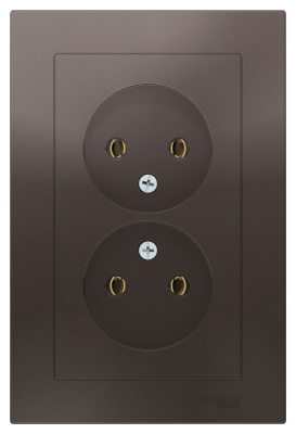 Розетка двойная без заземления 16A в сборе Schneider Electric AtlasDesign Мокко Systeme Electric AtlasDesign ATN000620