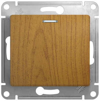 Переключатель 1-клавишный с подсветкой 10A (схема 6A) Systeme Electric Glossa Дуб Systeme Electric Glossa GSL000563