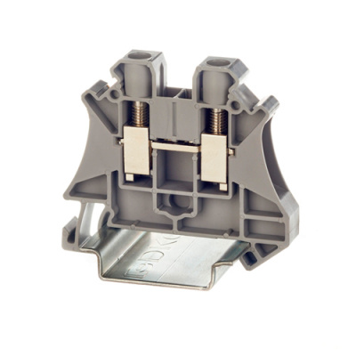 Клемма проходная, винтовой зажим, 2 точки подключения, 6 кв.мм, серая DKC DKC  TUR-6