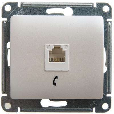 Розетка телефонная RJ11 Systeme Electric Glossa Перламутр Systeme Electric Glossa GSL000681T