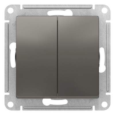 Выключатель 2-клавишный сх.5 10AX механизм Schneider Electric AtlasDesign Сталь Systeme Electric AtlasDesign ATN000951