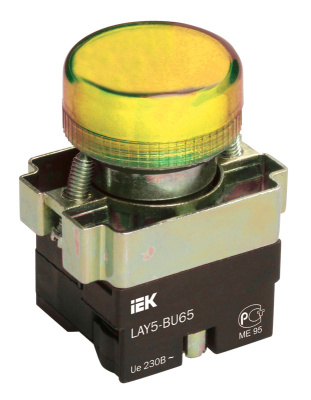 Индикатор LAY5-BU65 желтого цвета d22мм IEK IEK  BLS50-BU-K05