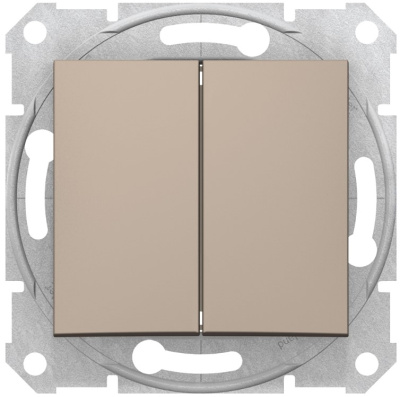 Переключатель 2-клавишный 10A Schneider Electric Sedna Титан Schneider Electric Sedna SDN0600168
