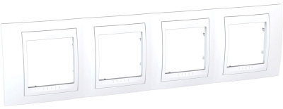 Рамка 4-постовая горизонтальная Schneider Electric Unica Хамелеон Белый/Белый Schneider Electric Unica Хамелеон MGU6.008.18