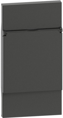 Черный Лицевая панель с крышкой для розеток 2К+З немецкого стандарта 2 мод Bticino LivingNow Bticino Living now KG04P