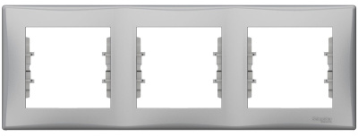 Рамка 3-постовая горизонтальная Schneider Electric Sedna Алюминий Schneider Electric Sedna SDN5800560