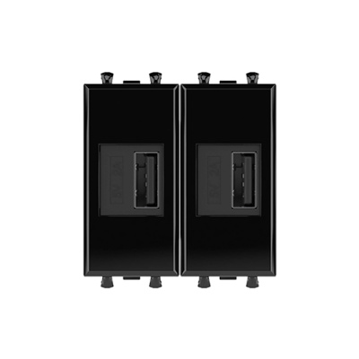 USB зарядное устройство модульное, "Avanti", "Черный квадрат", 2 модуля DKC DKC Avanti 4402542DKC