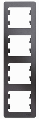 Рамка 4-постовая вертикальная Systeme Electric Glossa Графит Systeme Electric Glossa GSL001308