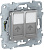 Розетка компьютерная RJ45 двойная кат. 5е UTP Schneider Electric Unica New Алюминий