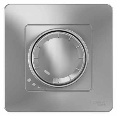 Светорегулятор поворотно-нажимной универсальный скрытой установки 400ВТ Systeme Electric Blanca Алюминий Systeme Electric Blanca BLNSS040013