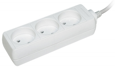 Удлинитель без выключателя 2P, 3 розетки, шнур 3м, 10A/250V IEK У3 IEK У WYP10-06-03-03-N