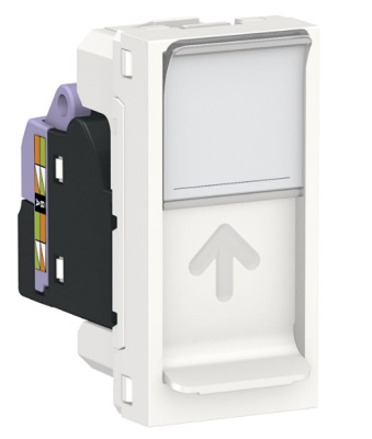 Розетка компьютерная RJ45 одиночная кат. 6 UTP 1 модуль Schneider Electric Unica New Modular Белый Schneider Electric Unica New Modular NU341418