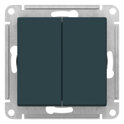 Переключатель 2-клавишный сх.6 10AX механизм Schneider Electric AtlasDesign Изумруд Systeme Electric AtlasDesign ATN000865