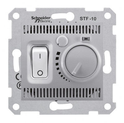 Термостат комнатный с функцией охлаждения 10A Schneider Electric Sedna Алюминий Schneider Electric Sedna SDN6001160