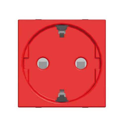 Розетка с заземлением с защитными шторками 2 мод ABB NIE Zenit Красный N2288 RJ ABB Zenit 2CLA228800N7001
