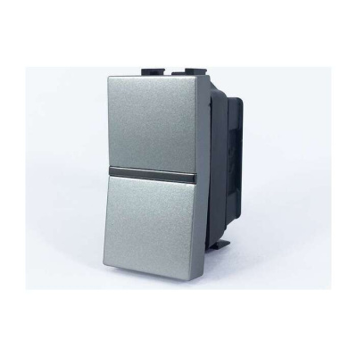 Выключатель 1-клавишный 1 мод ABB NIE Zenit Серебряный N2101 PL ABB Zenit 2CLA210100N1301