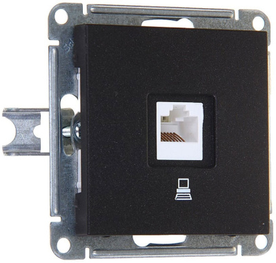 Розетка компьютерная 1-ая RJ45 кат.5e Wessen 59 Черный бархат Wessen Wessen 59 RSI-152K5E-6-86