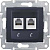 Розетка телефонная 2-ая RJ11 Schneider Electric Sedna Графит