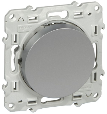 Переключатель 1-клавишный 10A (схема 6) Schneider Electric Odace Алюминий Schneider Electric Odace S53R203