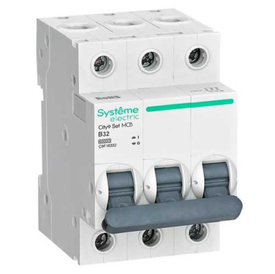 Systeme Electric City9 Set Автомат (АВ) B 32А 3P 6kA 400В Systeme Electric City9 C9F16332