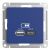 SE AtlasDesign Розетка USB Аквамаринин A+С 5В/24А 2х5В/12А механизм Systeme Electric AtlasDesign ATN001139