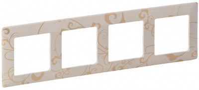 Рамка 4-постовая Legrand Valena Life Ампир Бежевый Legrand Valena Life 754114