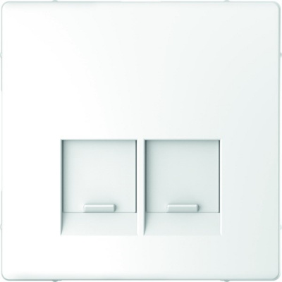Накладка для разъемов Schneider Electric 2хRJХХ cо шторками Merten D-Life Белый лотос Merten D-Life MTN4572-6035