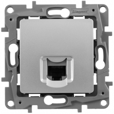 Информационная розетка RJ 45 категория 5e UTP Legrand Etika Алюминий Legrand Etika 672441