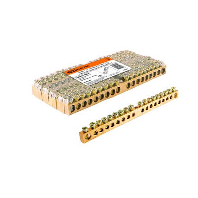 Шина "N" нулевая 8х12мм 18 групп/крепеж по центру 125A TDM 18/1 TDM ELECTRIC TDM Шины SQ0801-0053