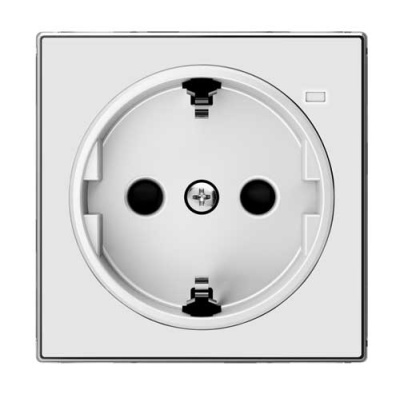 Накладка розетки с заземлением с линзой подсветки ABB Sky Альпийский белый 8588.8 BL ABB Sky 2CLA858880A1101