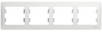 Рамка 4-постовая горизонтальная Systeme Electric Glossa Белый Systeme Electric Glossa GSL000104