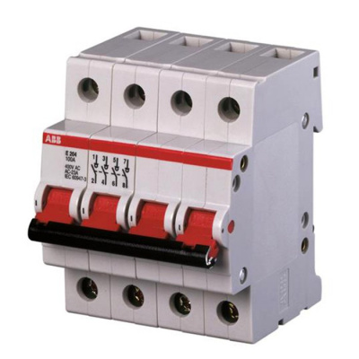 Рубильник модульный 4P 100A ABB E204/100r ABB E200 2CDE284001R0100